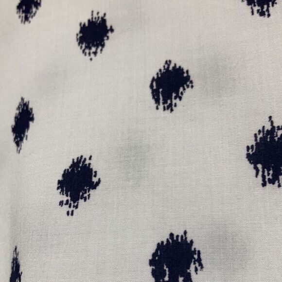 LOFT rayon white top black geo print shirt sleeve - Picture 2 of 6